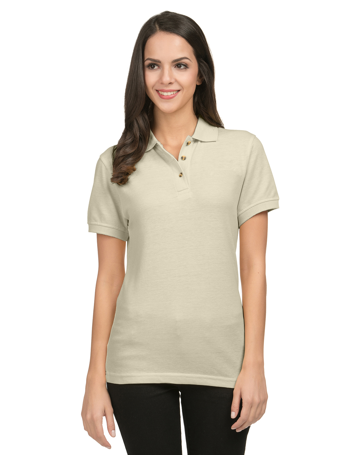 Women 60/40 pique golf shirt.