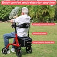thumbnail image 6 of COSYWILL Walker with Seat,Foldable Rollator Walker,10" Wheels,Height Adjustable,Removable Back Support, 300 lbs,Red, 6 of 9