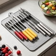 thumbnail image 4 of SIfdSeng Get it Fast Drawer Organizer Silicone Storage Tray Holder Cutlery Tray Non Flexible Structure Suitable for Kitchen Organization Home Drawer, 4 of 6