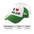 thumbnail image 3 of I Heart Salad Love Food Funny Trucker Hat Mesh Cap Unisex Green, 3 of 5