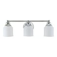 thumbnail image 7 of JONATHAN Y Lydia 24" 3-Light Iron/Frosted Glass Farmhouse Cottage LED Vanity Light, Chrome, 7 of 7