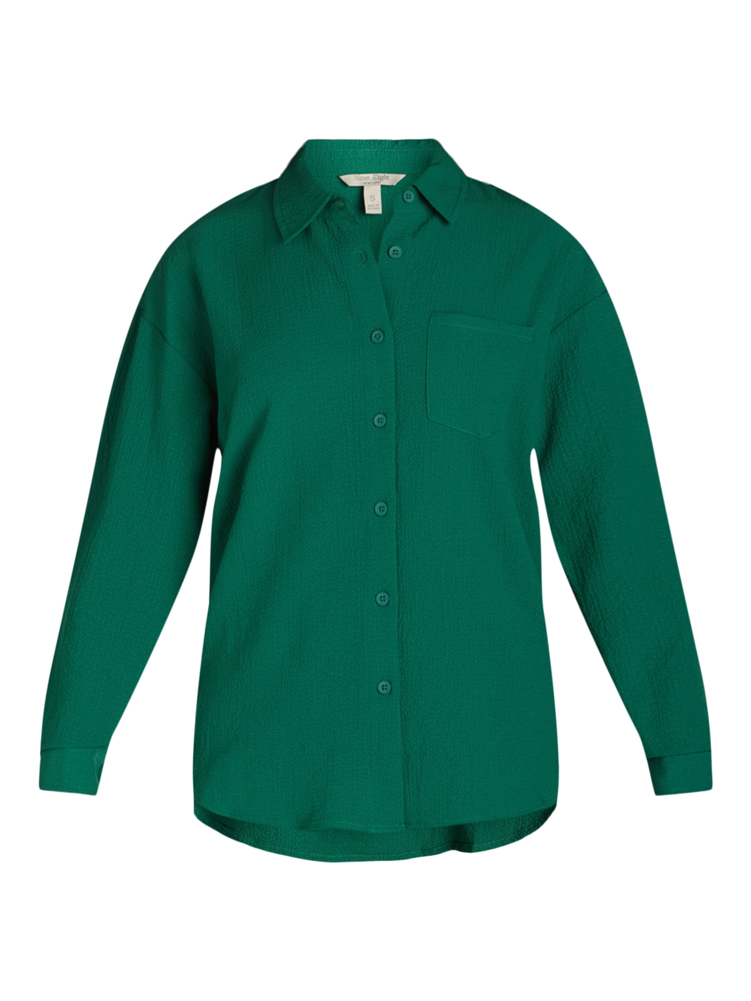 Nine.Eight Women's Long Sleeve Shirt and Pull On Shorts Set, 2-Piece, Sizes XS-XXXL