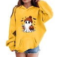 thumbnail image 2 of LTTVQM Teen Girls Cotton Cute Hoodies Halloween Ghost Graphic Pullover Sweatshirts Tween Kids Oversized Soft Hoodie Tops Yellow 3-14 Years, 2 of 4