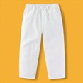 thumbnail image 2 of Gibobby Boys Pants Toddler Kids Little Boys Pant 2T 3T 4T 5T 6T Casual Schoolwear Drawstring Straight Leg Soft Pants With Pockets Boys Warm Casual Pants(7-8 Years,White), 2 of 5