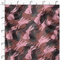 thumbnail image 2 of Soimoi Brown Moss Georgette Fabric Bunny Rabbit Animal Print Fabric by Yard 42 Inch Wide, 2 of 6