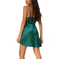 thumbnail image 4 of Diconna Robe Féminine, Couleur Unie Profonde V-Cou Sans Manches une Pièce Robe de Glissement, 4 of 5