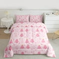 thumbnail image 2 of Feelyou Girly Pink Tree Bedding Comforter Set, Cartoon Winter Snowflake Twin Comforter Sets, Merry Christmas Theme Reversible Bedding Set, Lightweight Room Decor, 2-Piece, 2 of 8