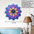 thumbnail image 4 of Decoración De Pared De Flores De Metal Para Interiores Y Exteriores, Arte De Pared De Metal Para El Hogar, Granja, Sala De Estar, Dormitorio, Baño, Decoración De Jardín, Morado Y Azul, 4 of 5