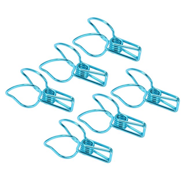 Clips De Carpeta, Abrazaderas De Papel Fuerza De Sujeción Fuerte Clips De Cola Hueca Material De Metal Dibujos Animados Lindos Para Oficina ANGGREK Azul