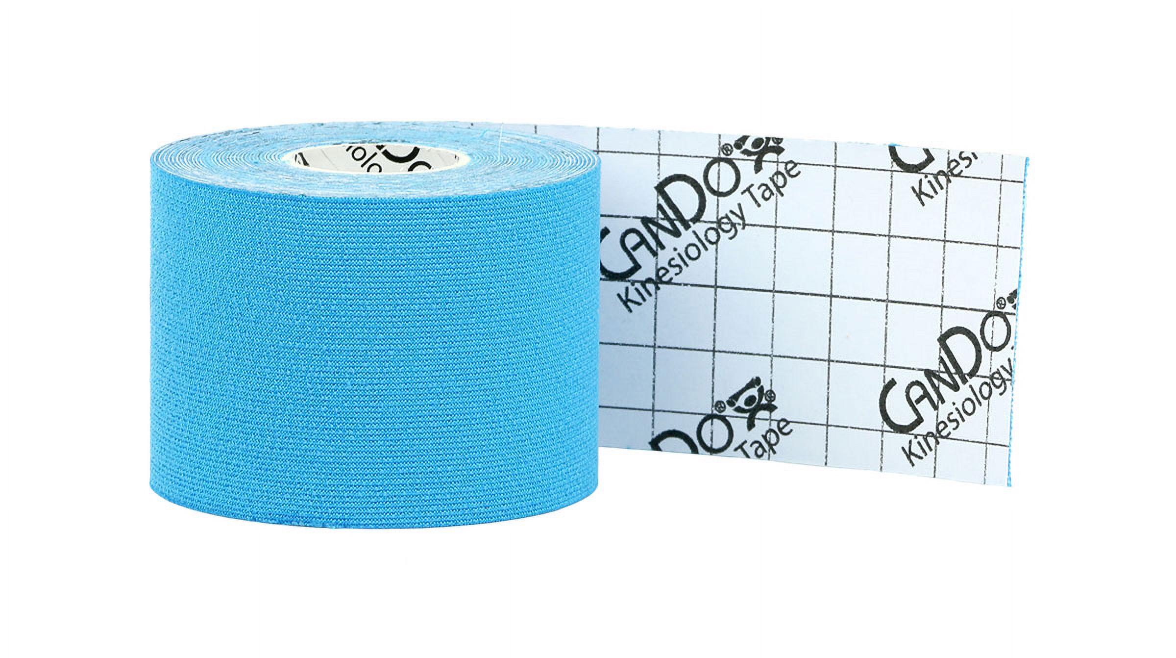 CanDo kinesiology tape, 2" x 16.5 ft, blue, case of 10