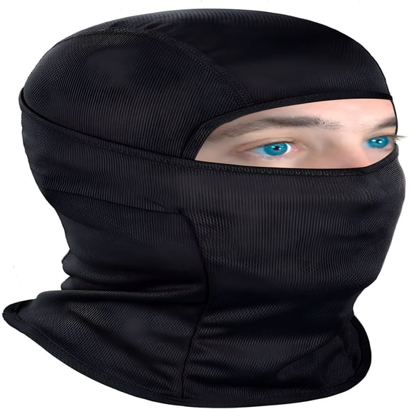 TELOLY Ski Mask for Men Women, Balaclava Face Mask, UV Protector Lightweight for Motorcycle Snowboard-black(1 Pack)