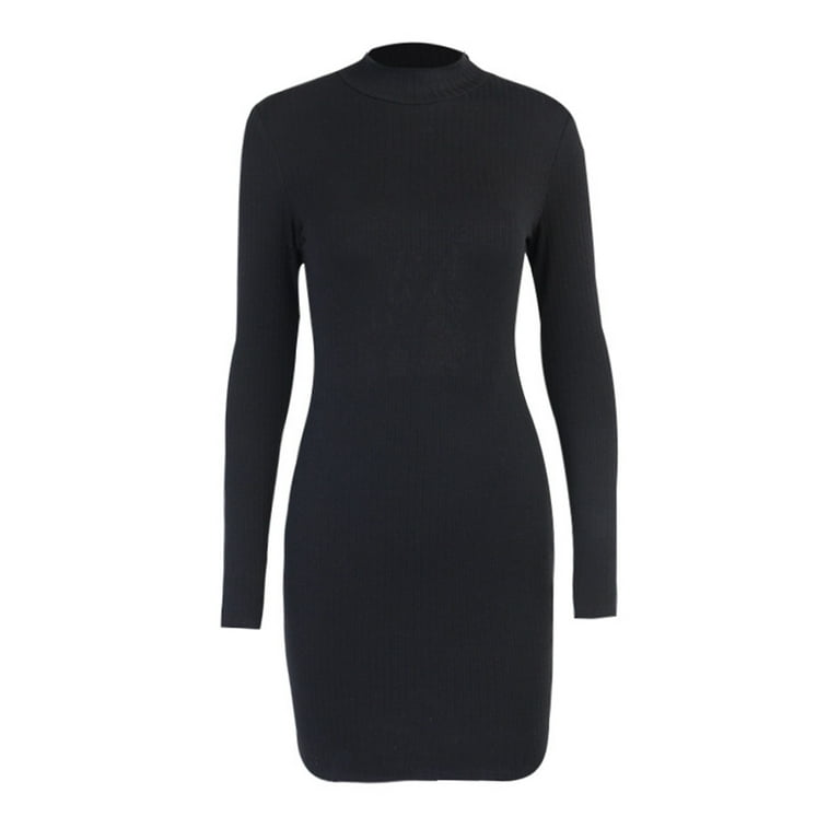 black long sleeve crossover dress Ruched & Ready crossover high neck open cape sleeve mini dress in black
