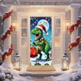 thumbnail image 5 of ‌Christmas Dinosaur Door Cover - 35.43in x 78.74in,Holiday Decor for Kids' Rooms,Festive Dino Design,Easy Peel & Stick,Reusable,Perfect for Christmas Decorations‌, 5 of 6