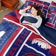 thumbnail image 4 of jejeloiu Football Sport City 7-Piece Twin Bedding Sets,Red Blue Bedding Comforter Set For Teens Reversible, 4 of 8