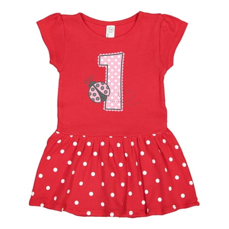 

Inktastic Pink Ladybug 1st Birthday Gift Baby Girl Dress