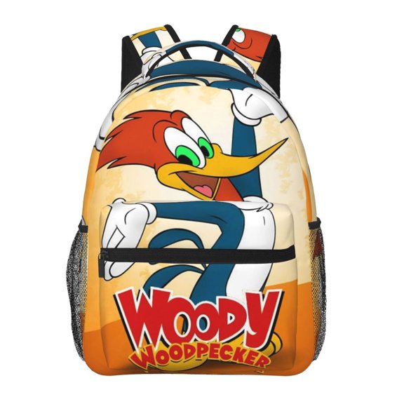 Woody Woodpecker Backpacks Cute Cartoon Casual School Laptop Bag, College Students Bookbag Computer Bag for Travel Hiking Work
