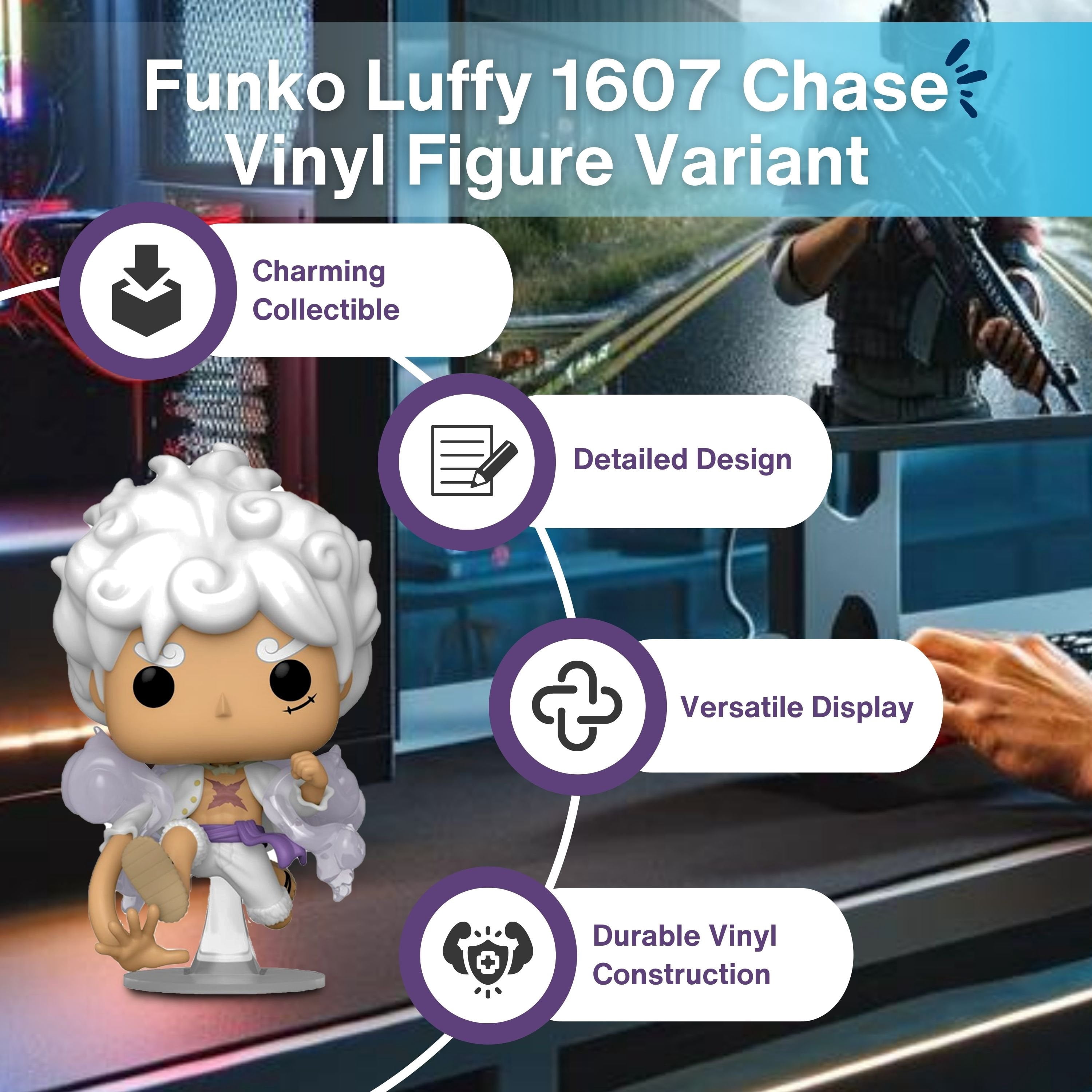 Funko Pop! Animation One Piece: Luffy Gear Five 1607 - Collectible Vinyl Figure with Box Protector