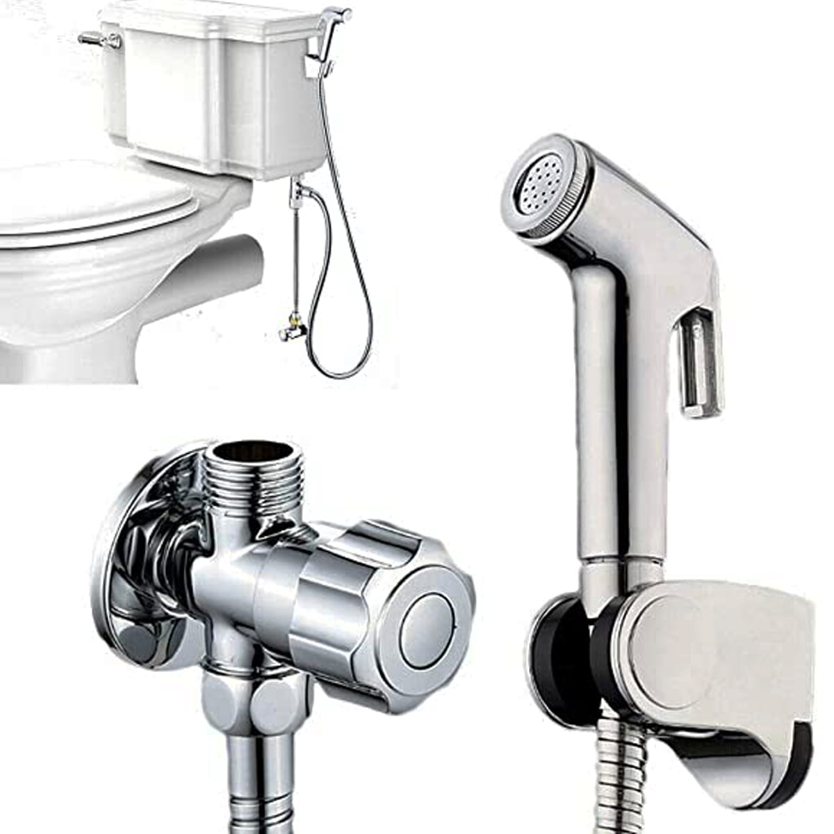 Details about   Stainless Steel Handheld Bidet Spray Shower Head Toilet Shattaf Hose Bathroom 