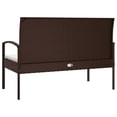 thumbnail image 3 of vidaXL Garden Bench with Cushion Brown 105 cm Poly Rattan, 3 of 5