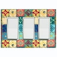 thumbnail image 1 of Metal Light Switch Plate Cover Colorful Ethnic Aztec Tribal Patch Pattern SFR050, 1 of 13