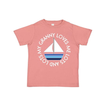 

Inktastic My Granny Loves Me Boys Sailboat Grandson Gift Toddler Boy Girl T-Shirt