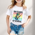 thumbnail image 2 of PMVFHDE T-Shirts pour Filles Coupe Ample T-Shirts pour Filles Robes Tendance T-Shirts pour Filles Hauts Mignons pour Filles Imprimé Col Rond Manches Courtes T-Shirt Blanc, 4-5 Ans, 2 of 4