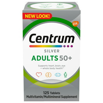 Centrum Silver Multivitamin for Adults 50 Plus, Multimineral Supplement, Supports Memory and Cognition In Older Adults, 125 Ct