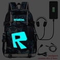 thumbnail image 2 of Mochila con estampado luminoso USB para niño y niña, morral escolar de viaje, impermeable, grande, para adolescentes, 2 of 4