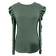 thumbnail image 3 of Blusa informal de manga larga con cuello redondo y botones para mujer, poliéster, para primavera/otoño, tallas S-XXL, 3 of 3