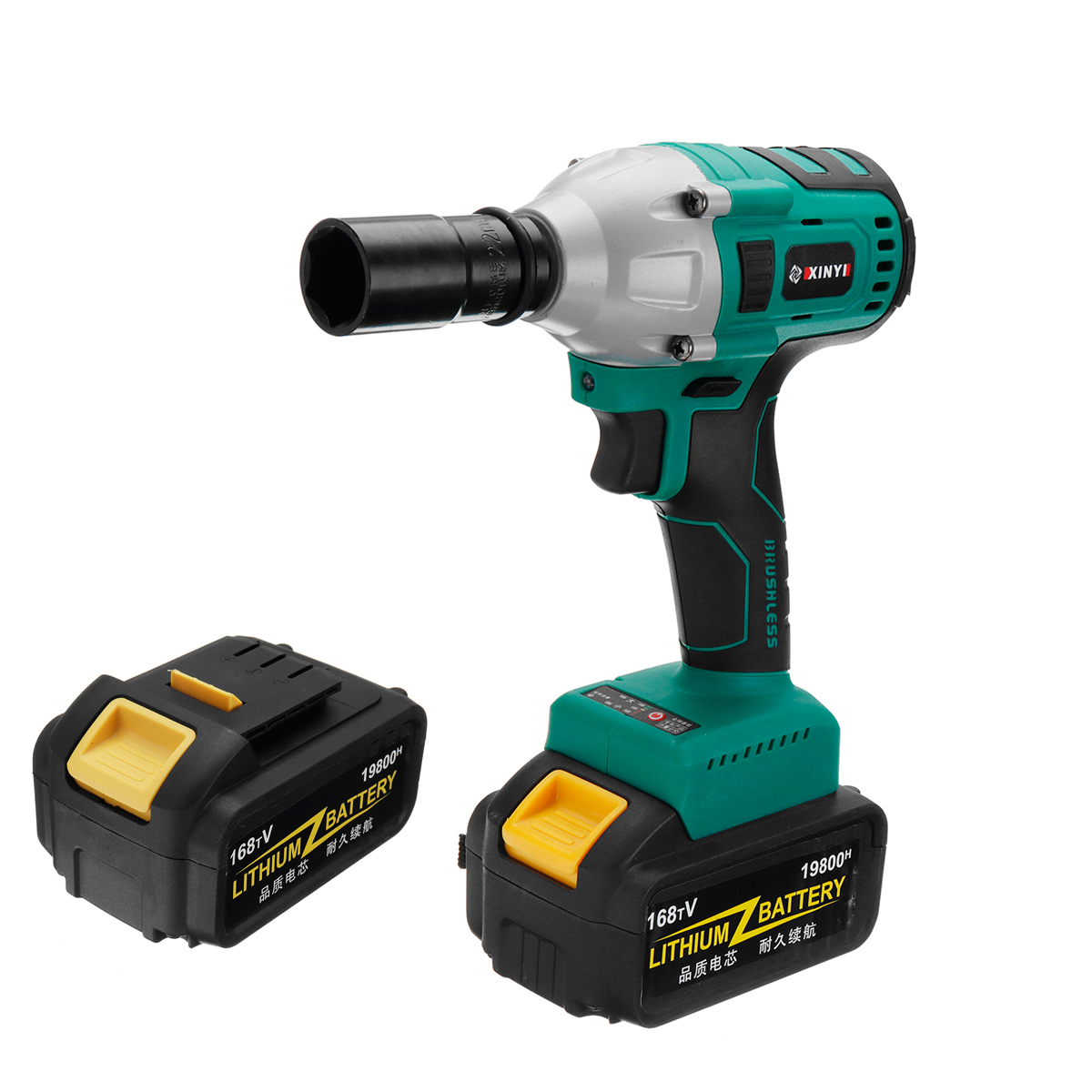 500Nm 168TV Electric Brushless Impact Wrench Driver Tool Powerful