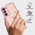 thumbnail image 2 of Compatible with Samsung Galaxy S23 5G Case for Women Girls£¬ Cute Heart Pattern TPU Plating case with Adjustable Wrist Strap case for Samsung Galaxy S23-Pink, 2 of 14
