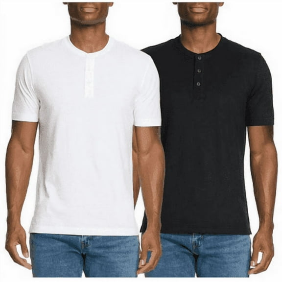 WP Weatherproof® Men's Black/Blue XX-Large 2 Pack Short Sleeve Henley