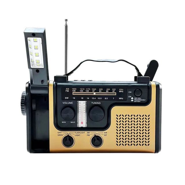 Multifunctional Solar Power Hand Crank Radio AM FM SW Emerncy Weather Radio with Flashlight 2000mAh Phone Charr Power Bank ,Handy Bright