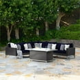 thumbnail image 4 of RST Brands Milo 6-piece Aluminum Outdoor Fire Sectional in Navy Blue, 4 of 8