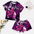 thumbnail image 4 of Space Astronaut Pajama Set for Women 2 Piece Sleepwear Loungewear Short Sleeve, 4 of 7
