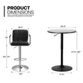 thumbnail image 2 of Magshion Set of 3 Bar Table and Chair Set, 23.5" Pub Table and Adjustable Bar Stools with Armrest for Dining Counter Pub, Black/Silver, 2 of 12