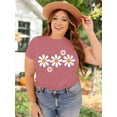 thumbnail image 2 of XCHQRTI Daisy T Shirts Women Plus Size Graphic Tshirts Casual Short Sleeve Oversized Tee, 2 of 7