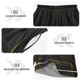 thumbnail image 5 of Women's Satin Pajama Shorts Art Deco Gold with Pockets, Elastic Waist Sleep Lounge Shorts, 5 of 7