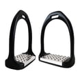 thumbnail image 4 of 2 estribos para silla de montar de caballo, estribos ecuestres, fáciles de instalar, estribos sólidos y seguros, estribos para caballos para jinetes Negro, 4 of 8