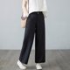thumbnail image 2 of Pantalones de lino con cintura elástica para mujer, pantalones holgados informales de verano, 95 % algodón, bolsillos laterales, tallas M-XXL, para múltiples ocasiones, 2 of 3