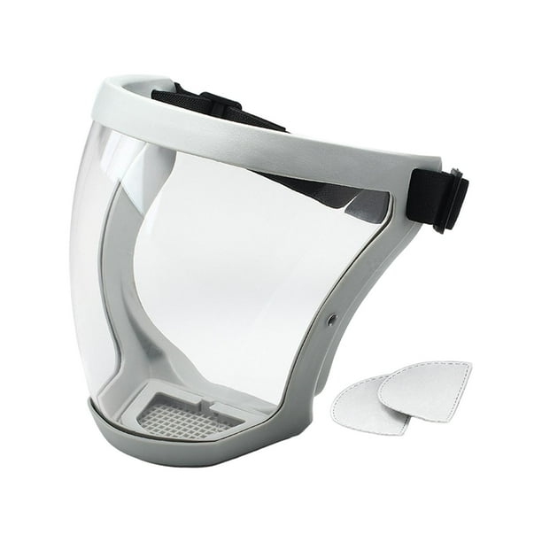 Máscara facial antivaho de protección facial completa para amolado, construcción y corte. Gris y claro