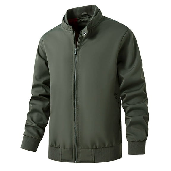 AnuYalue Men's Big and Tall Bomber Jackets Casual Fall Winter Jacket Loose Fit Zip Up Long Sleeve Coat Soild Color Outwear