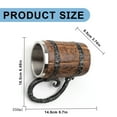 thumbnail image 3 of ​​ZCSKFIN Hand-Painted Wooden Barrel Mug Stainless Double Wall Insulated | Rustic Drinkware Thermal Design Hot/Cold Retention 12oz Capacity Unique Tabletop Decor Piece​, 3 of 8