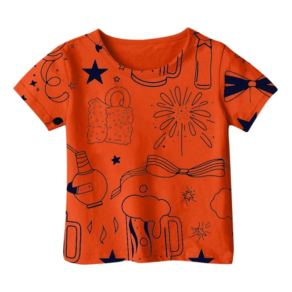 Razzly Big Girls Kids Tshirt, Graffiti T-Shirts Graphic Tees Girls Short Sleeved Shirts Cotton Shirts for Girls Basics Tshirt Summer Shirt(Orange 10-11 Years)