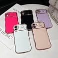 thumbnail image 6 of for iPhone 12 Case,Curly Wavy Grip Design Plated Love Heart Luxury Phone Case, Full Camera Lens Protection Fun Cute Side Small Pattern Electroplate Slim Soft Wave Case for iPhone 12,Rose, 6 of 10
