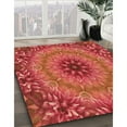 thumbnail image 3 of Ahgly Company Machine Washable Indoor Round Transitional Bright Orange Area Rugs, 3' Round, 3 of 7