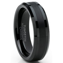 Metal Masters Tungsten Carbide Black Brushed Wedding Band Engagement Ring Comfort-Fit 6mm 13
