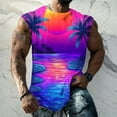thumbnail image 2 of BiZtdJrK Beach Summer Tank Tops for Man Funny Palm Tree Graphic Tees Vacation Muscle Sleeveless Shirts Purple S Ofertas en Walmart, 2 of 6
