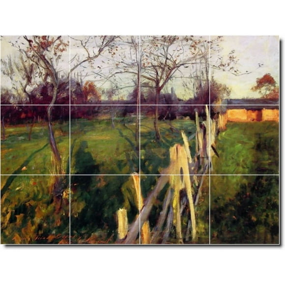 Ceramic Tile Mural-John Sargent Country Painting 256. 32" w x 24" h using (12) 8 x 8 ceramic tiles