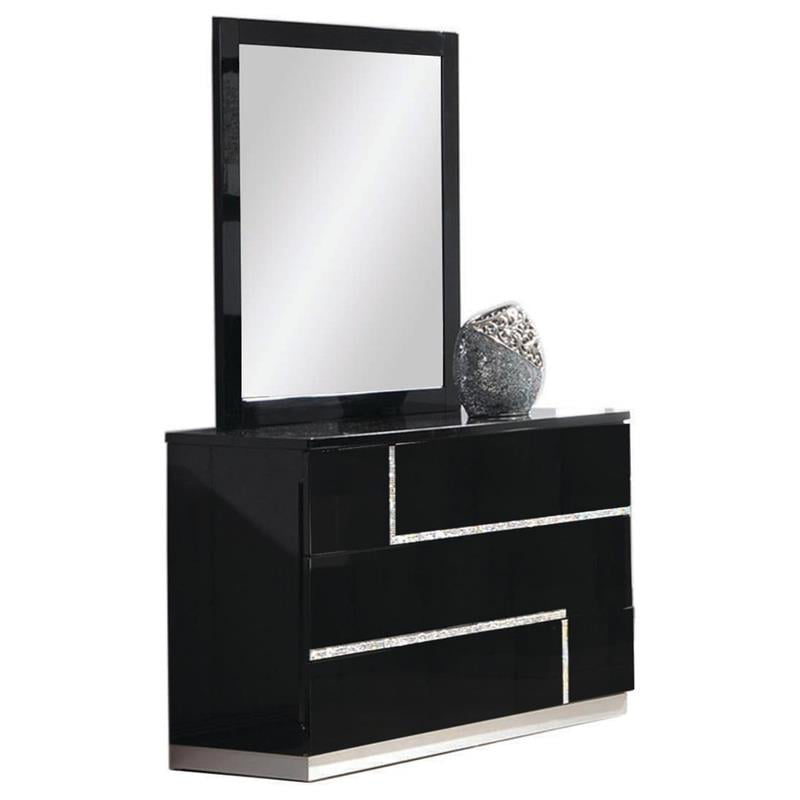 Best Master Barcelona Poplar Wood, Black Mirror On Dresser